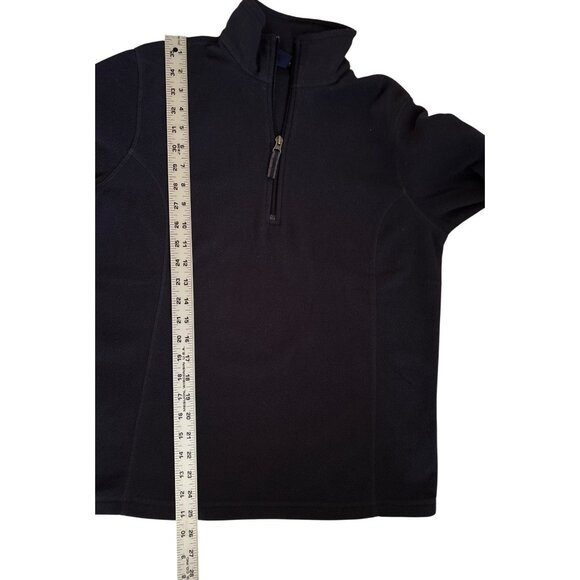 Lands End Womens Dark Navy 1/4 Zip Fleece Pullover Jacket M Winter Warm - Picture 6 of 6